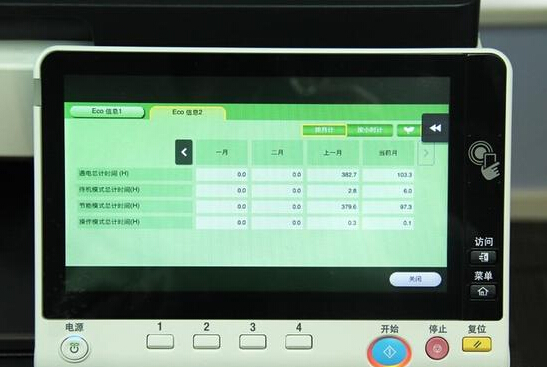 柯尼卡美能達C658復印機月度運行時間統計-科頤辦公